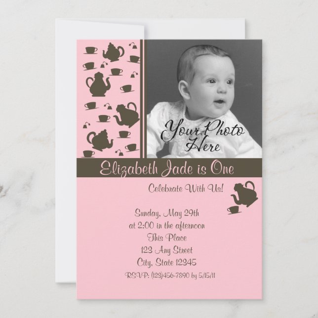 Tea Party/ Photo Invitation (Front)