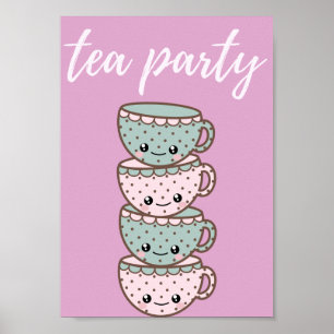 Tea Party Pink Poster