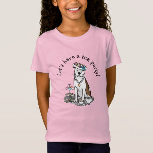 Tea Party Pit Bull (lt brindle white 3) cute dog T-Shirt