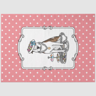 Tea Party Pit Bull (lt brindle white 3) cute dog Tissue Paper