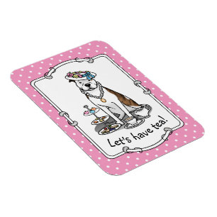 Tea Party Pit Bull (lt brindle white 3) dog cute Magnet