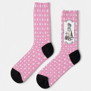 Tea Party Pit Bull (lt brindle white 3) dog cute Socks