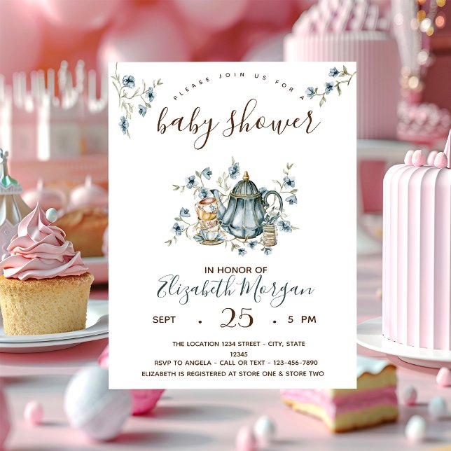 Tea Party Polka Dots Baby Shower  Invitation (Creator Uploaded)