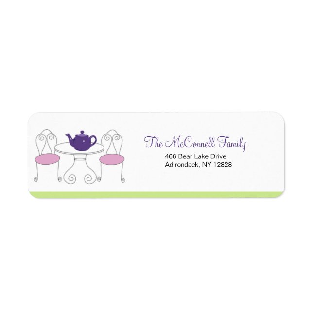 Tea Party PRINTABLE ADDRESS LABELS (Front)