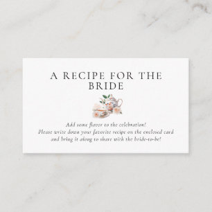 Tea Party Recipe Request Bridal Shower Enclosure Card
