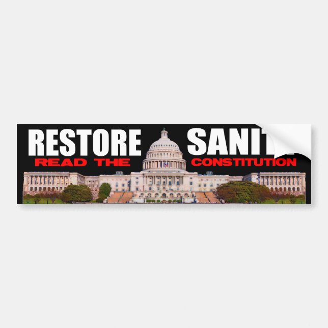 Tea Party - Restore Sanity Bumper Sticker (Front)