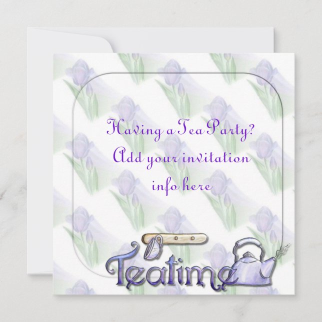 Tea Party Retirement or Birthday Party Invitation (Front)