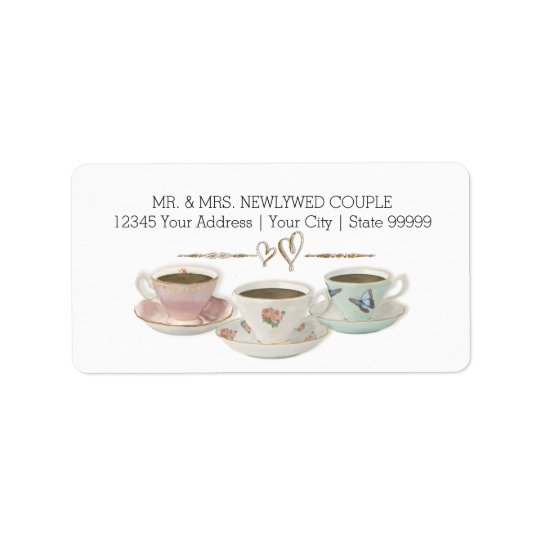 Tea Party Return Address Bridal Shower Invitation Address Label