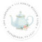 Tea Party Return Address Classic Round Sticker