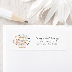 Tea Party Return Address Label