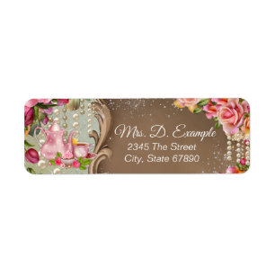 Tea Party Return Address Labels