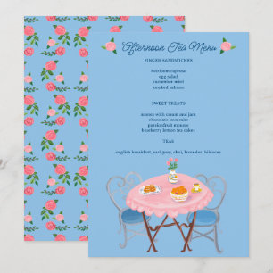 Tea Party Roses Cute CUSTOM  Menu
