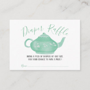 Tea Party Shabby Chic Baby Shower Diaper Raffle Enclosure Card