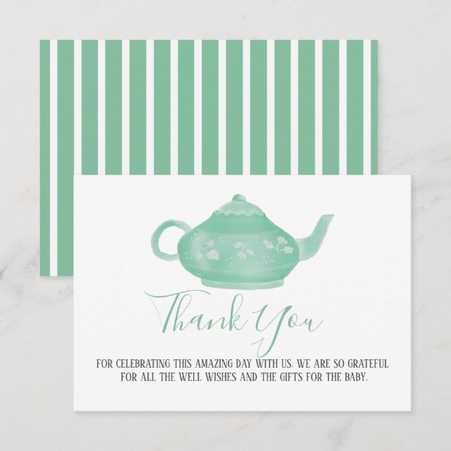 Tea Party Shabby Chic Baby Shower | Thank You Invitation (Front/Back)
