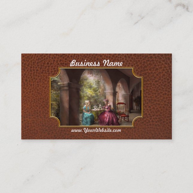 Tea Party - Sharing tea with Grandma 1936 Business Card (Front)