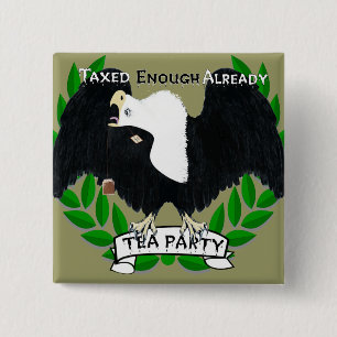 TEA Party Supplies 15 Cm Square Badge