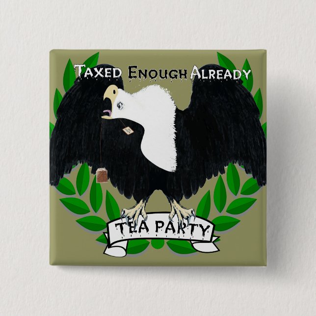 TEA Party Supplies 15 Cm Square Badge (Front)