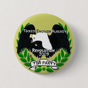 TEA Party Supplies 6 Cm Round Badge