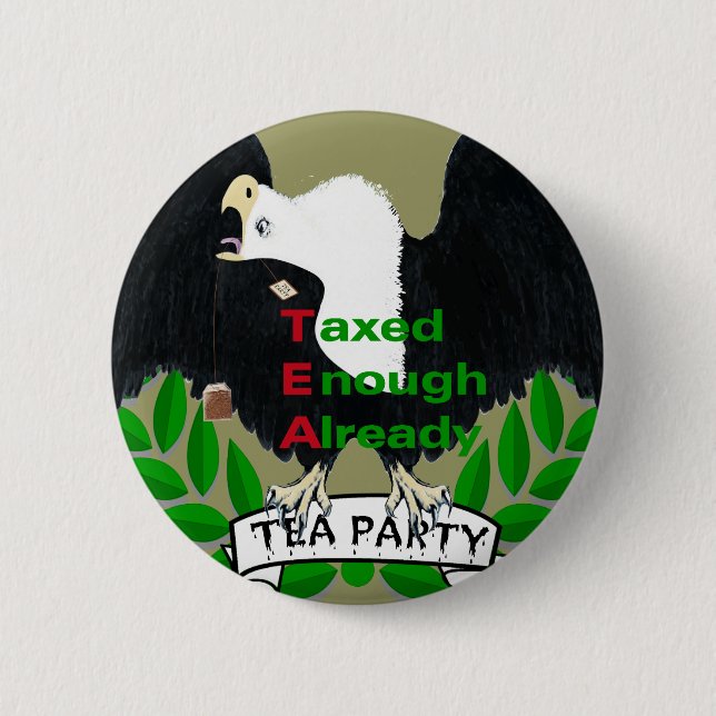 TEA Party Supplies 6 Cm Round Badge (Front)