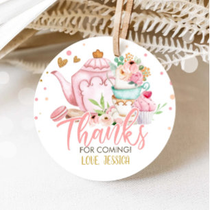Tea Party Tea for Two Pink Floral Brewing Shower Favour Tags