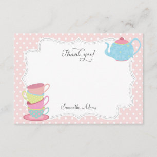 Tea Party Thank You Card (Pink)