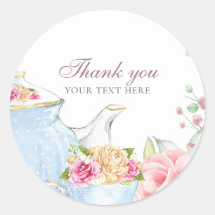 Tea Party Thank you Classic Round Sticker