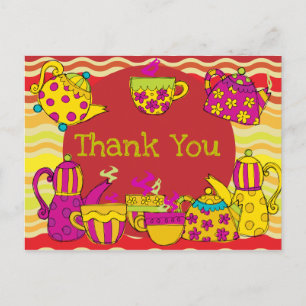 Tea Party Thank You Postcard