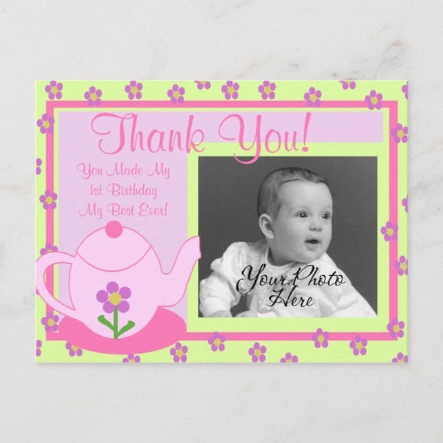 Tea Party Thank You Postcard (Front)