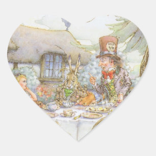 Tea Party Time Heart Sticker