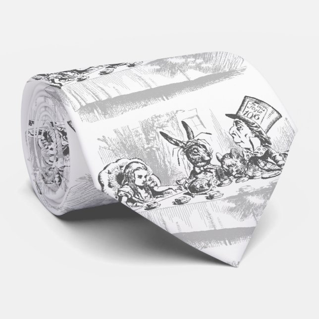 Tea Party Vintage Alice in Wonderland Tie (Rolled)
