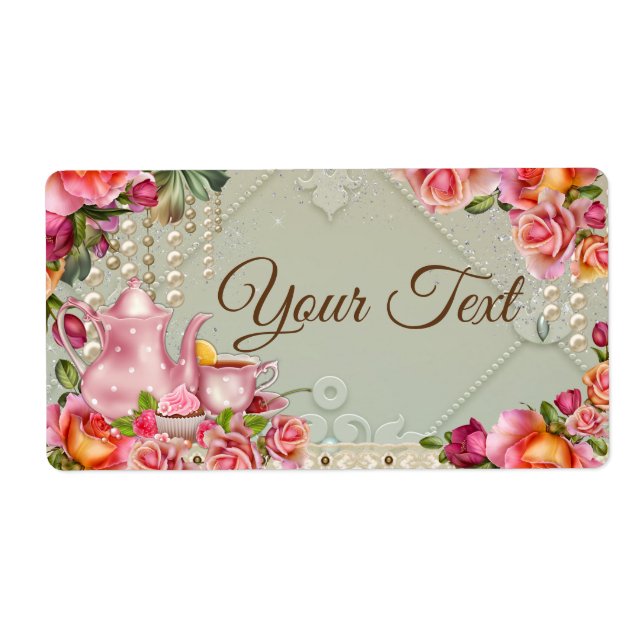 Tea Party Water Bottle Labels (Front)