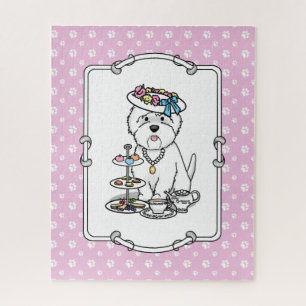 Tea Party Westie - West Highland White Terrier Jigsaw Puzzle