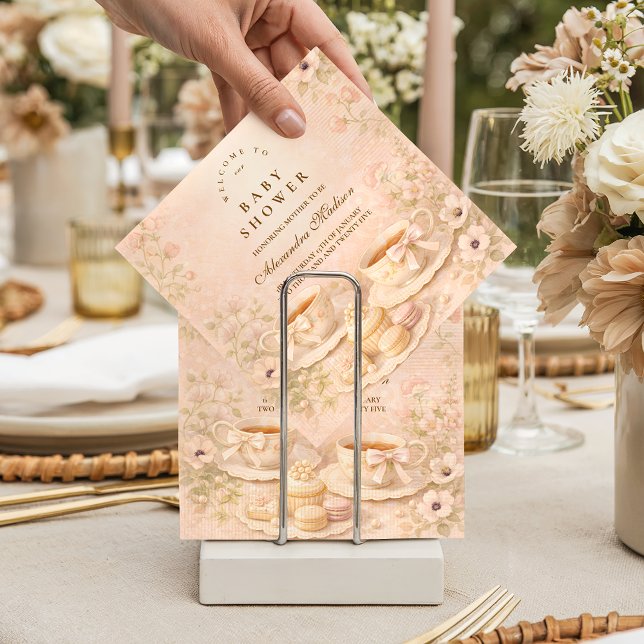 Tea Party With Mom-to-Be Baby Shower Napkin (Creator Uploaded)