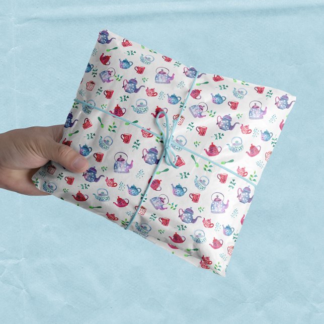 Tea Party Wonderland Watercolor Pastel Pattern Tissue Paper (Creator Uploaded)