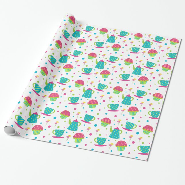 Tea Party Wrapping Paper (Unrolled)