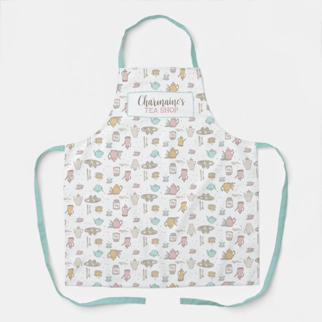 Tea Pattern Kitchen Apron (Front)