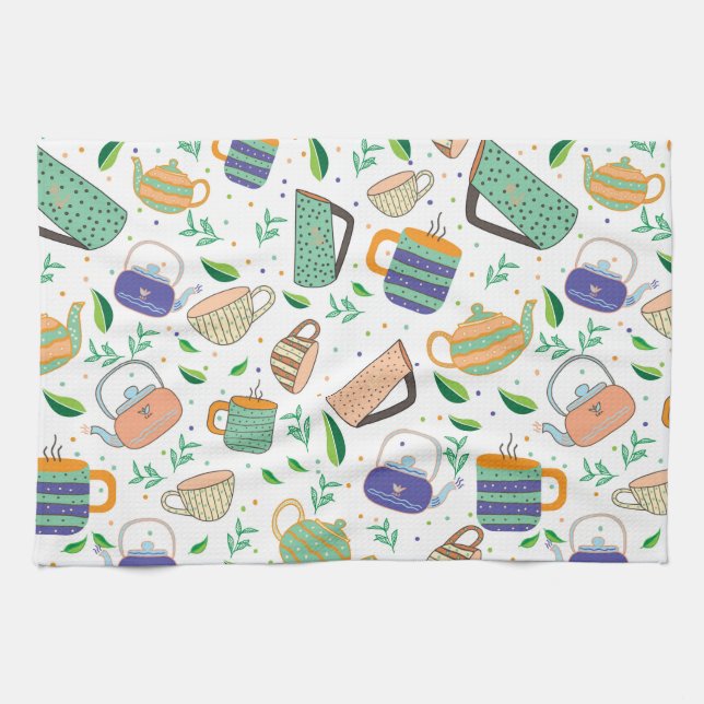 tea pattern towel (Horizontal)