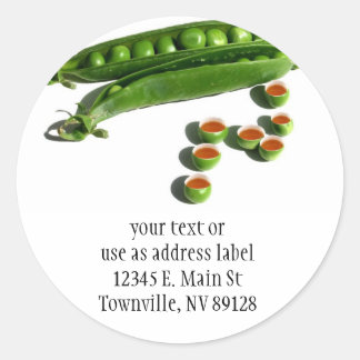Tea Peas - Peas in a Pod with Tea Pea Cups Classic Round Sticker