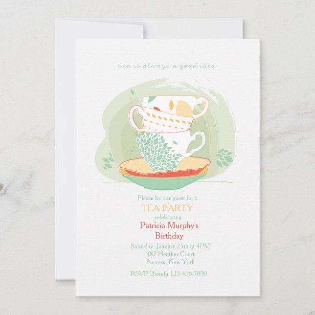 Tea Please Party Invitation (Front)