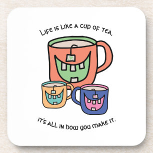 Tea Positivity Optimistic Tea Lover Phrase Coaster