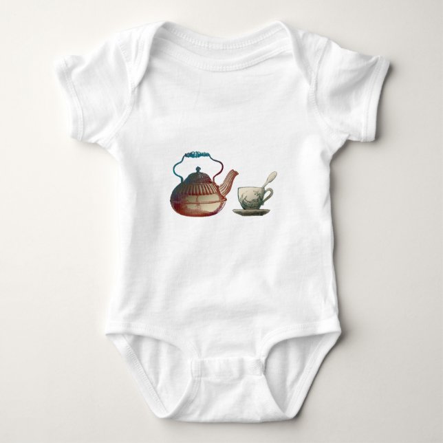 Tea Pot and Tea Cup Art T-Shirt (Front)