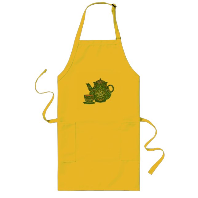 Tea Pot Apron Green (Front)