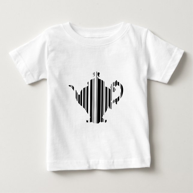 TEA POT BAR CODE Teapot Barcode Pattern Design Baby T-Shirt (Front)