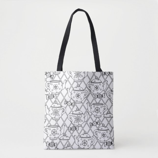 Tea Pot Doodle 2 Tote Bag (Front)