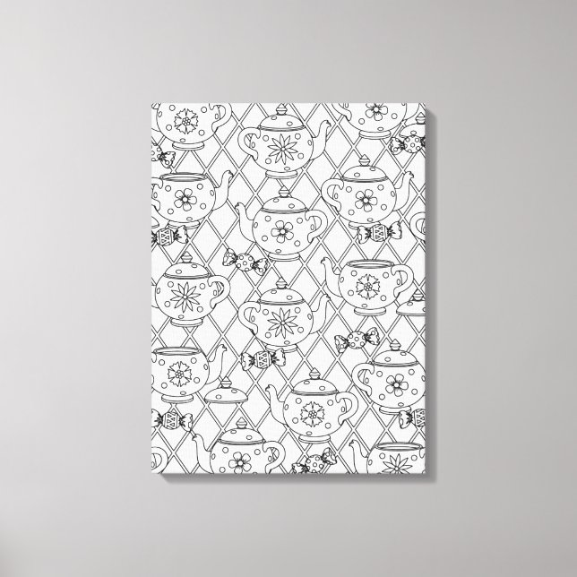 Tea Pot Doodle 6 Canvas Print (Front)