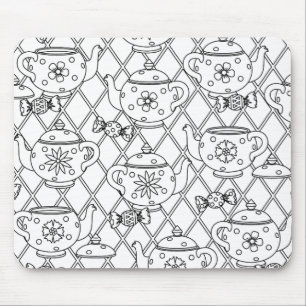 Tea Pot Doodle Mouse Mat