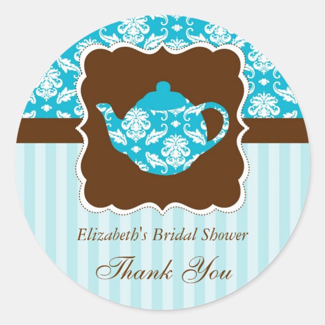 Tea Pot Favour Seal Sticker (Front)