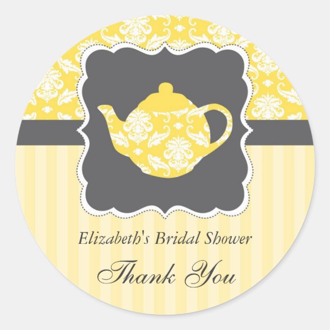 Tea Pot Favour Seal Sticker (Front)