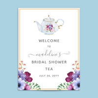 Tea Pot Floral Bridal Shower Welcome