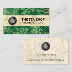 Tea Pot Logo   Tea Leaves Business Card
